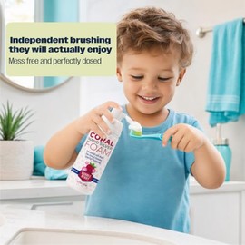 Kids Bubble Berry Fluoride Free Foaming Toothpaste – Coral Calcium, Xylitol & Nano Silver Natural Foam Toothpaste for Kids 6+, SLS & Glycerin Free, Ge