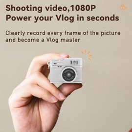 Dpofirs de Llavero, 1080p Mini Retro Digital Camera, Pantalla de 0.96 Pulgadas, Videocámara de Video Vintage Pequeña de 2MP, para Estudios de Viaje (White)