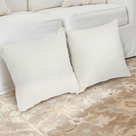 Betadistor Set of 2 Soft Velvet Decorative Cushion Covers Luxury Style Throw Pillow Cases European Pillow Shell for Sofa Bedroom Square White 18x18 inch, 45x45 cm, White, 516-0332