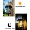 Solar Lanterns Outdoor Waterproof, Hanging Solar Lights with Glass Shade