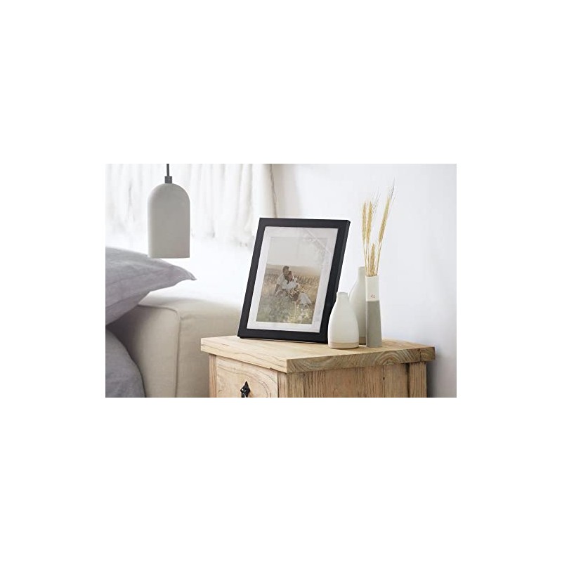 Frame Company Allington White Photo Frame with Black-V Groove Mount,