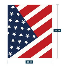 Neatee Living Patriotic Throw Blanket 4th of July Memorial Day Fourth of July American Flag Veteran Blanket Couch Bed Stars and Stripes Red White Blue Soft Fleece Blanket Home Decorations 50x60