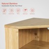 Goozii Bamboo Corner Bread Box for Kitchen Counter, 2 Tier
