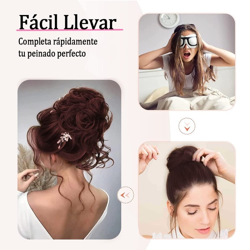 2 Piezas Extension de Cabello Moño Desordenado, Cabello Postizo Natural,