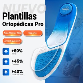 PCSsole Plantillas Ortopédicas Gen 2 Para Fascitis Plantar, Espolón Calcáneo, Pie Plano & Molestias en los Pies Ideal para Jornadas Enteras de Pie