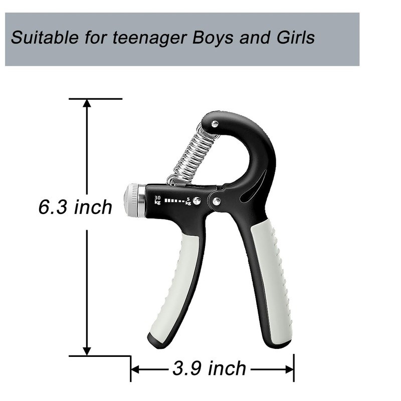 Strengthener Hand Grip Black Kid Boys Girls Teenager Strength Trainer