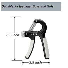 Strengthener Hand Grip Black Kid Boys Girls Teenager Strength Trainer Forearm Finger Wrist Gripper Exerciser 5-30kg Adjustable Stretcher Squeezer Workout