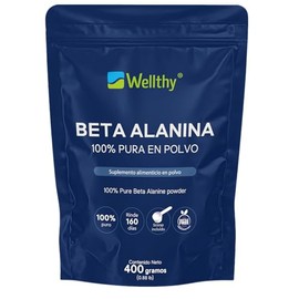 Wellthy 100 Beta Alanina 400g. Presentacin en Polvo, 2.5g por Porcin, Cuchara Medidora Includa dentro del empaque, 160 Porciones por Envase, ms de 5  