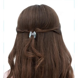 Set of 8 Mini Hair Claws, Sparkly Rhinestones, Colorful Beads 2 ea 4 colors 4 PairsU0031-8d1