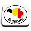 1 x Square MDF Fridge Magnet - Belgium Map Flag