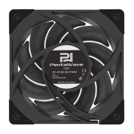 AINEX PF-P12E-BK-PWM Case Fan with Ultra Heavy Duty Bearings, 4.7 inches (120 mm), Large Airflow, High Static Pressure PWM Type