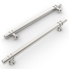 Amerdeco 10 Pack Brushed Satin Nickel Cabinet Pulls 7.5 Inch(192MM)