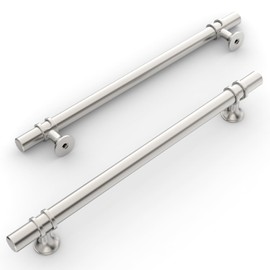 Amerdeco 10 Pack Brushed Satin Nickel Cabinet Pulls 7.5 Inch(192MM) Hole Centers Kitchen Cabinet Handles Cabinets Hardware Drawer Pulls AM002