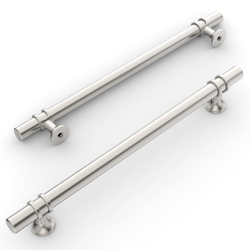 Amerdeco 10 Pack Brushed Satin Nickel Cabinet Pulls 7.5 Inch(192MM)