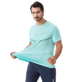 Apprivoise-moi Men Athletic T-Shirts Moisture Wicking Cool Running Short Sleeve Shirts Performance Tee Gym Tennis Workout Hiking Ice Golf Cationic Ultra-Soft Light-Green