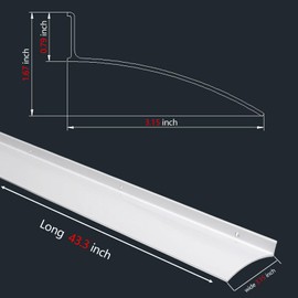 DAILISEN Aluminum Overhead Door Rain Drip Cap Guard for Exterior Door and Window Top,43.3” Drip Edge Flashing,Deflectord,Diverter, Anodized 2PCS Silver