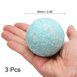 UXcell 3-Piece Decorative Glass Orbs - 2.36 Inch Light Blue Centerpiece Balls for Decor, Vases, Dining Table, Party