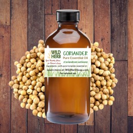 Wild Herb Soap Co. LLC CORIANDER PURE ORGANIC ESSENTIAL OIL |Theraputic Aromatherapy| .5 oz - 64 oz| US - 4 oz