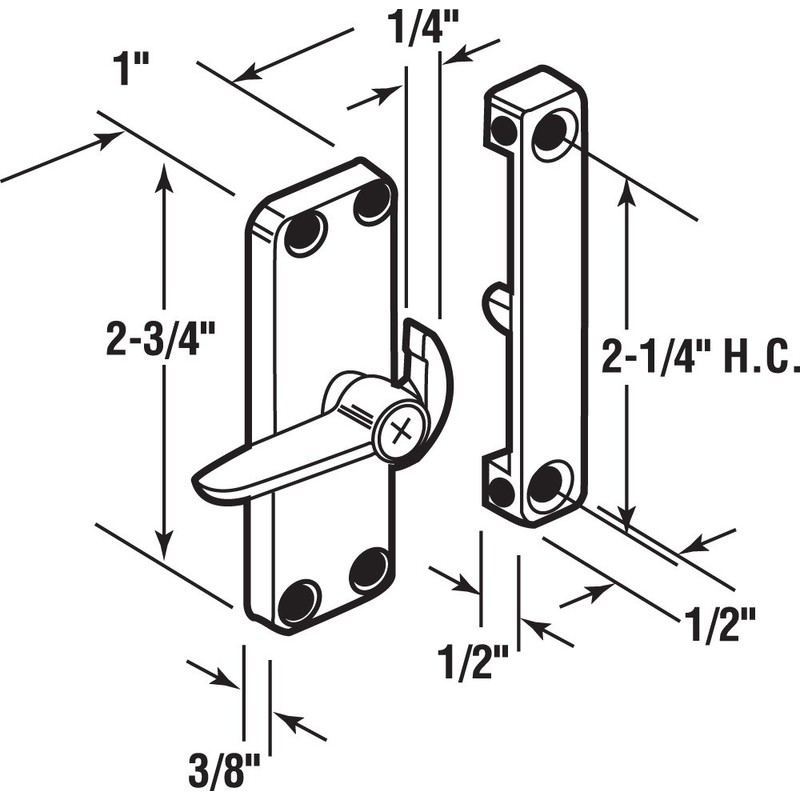 Prime-Line A 103 Chrome Screen Door Latch and Keeper (Single