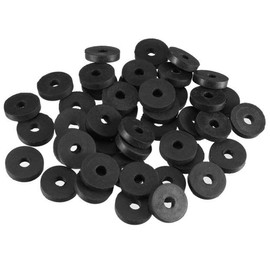 TA-VIGOR 50Pcs Rubber Flat Washers, 13.8mm OD, 4mm ID, 3mm Thickness, Heavy Duty Black Rubber Grommet Vibration Dampening Sealing Pads for Faucet, Pipe, Water Hose, Bolt Fasteners