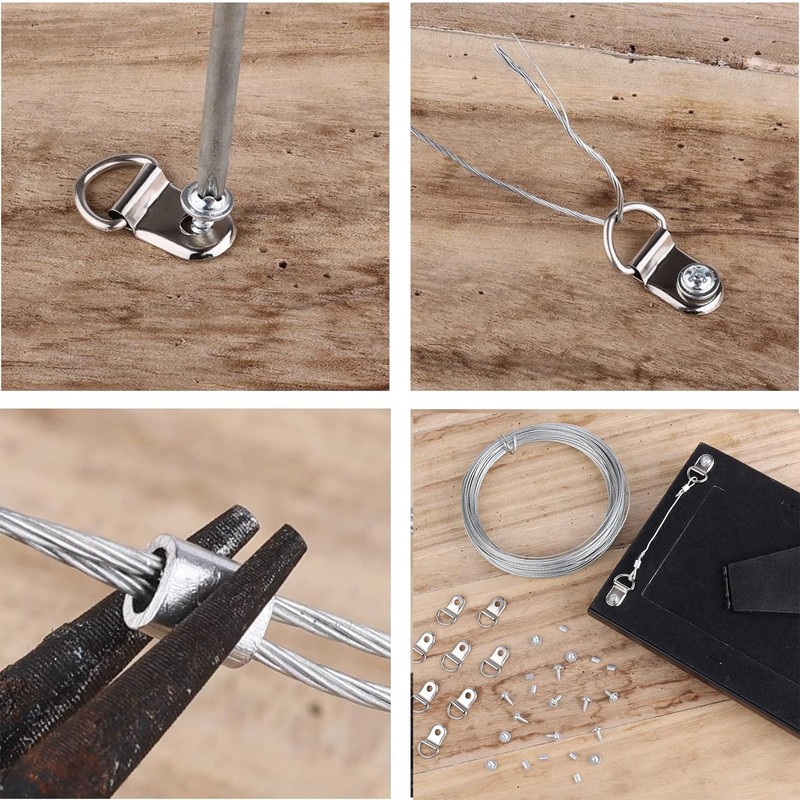MAIHUO 124 Pcs Picture Hanging Kit,Complete Frame Hardware Set with