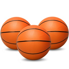 5'' Mini Foam Basketballs for Kids Adults, Orange Replaceable Balls for Mini Basketball Hoop, Soft Stress Squeeze Balls Fun Sports for Home Office Backyard Lawn Pool Beach Party (3PCS)