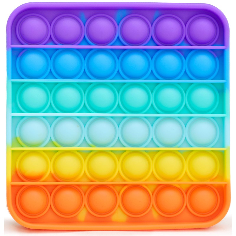Toyland® Push Bubble Pop Bubble Sensory Fidget Toy (Rainbow Square)
