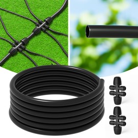 MIXC 25 FT 1/2 Inch Drip Irrigation Tubing Kit:Premium Garden and Landscape Watering System with 2 Quick Connector 4-Way Connector