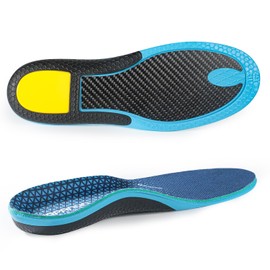 Carbon Fiber Shock-Absorbing Insole with Arch Support is Suitable for Basketball, Running, Cycling, Outdoor Hiking and Other Daily Sports. (Blue, M：6.5/7丨W：7.5/8（260mm）)