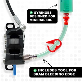 epic Bleed Tool for SRAM Bleeding Edge & Mineral Oil | Fits SRAM Maven Brakes | Bleed Syringe & Mineral Oil Included (100ml)