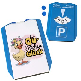 Yellow Duck Parking Disc - Ein Qu-Entchen Glück Funny Parking Aid with Charm Saying for Car Motivator