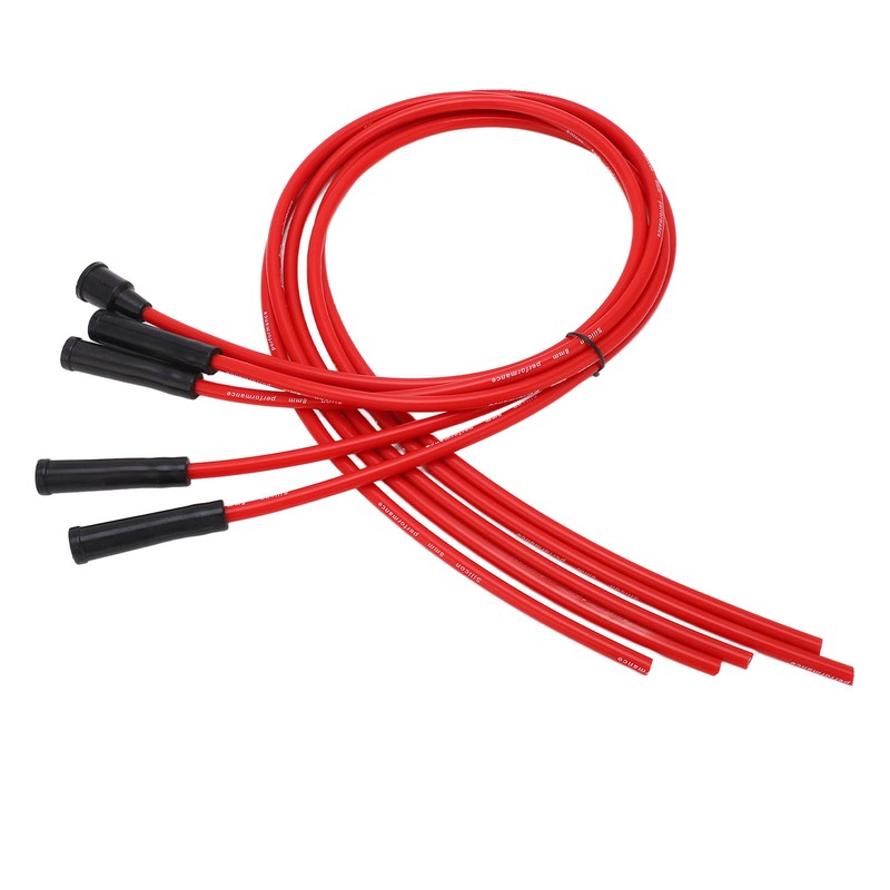 Spark Plug Ignition Wire Set Red High Performance Silicone 1m