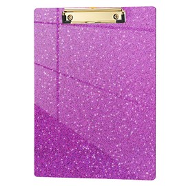 Hongri Plastic Acrylic Glitter Clipboard, 8.5x11" Stardard Letter A4 Size Clipboards for Classroom, Taecher, Women.Cute Confetti Clip Board, Office Supplies, School Supplies.