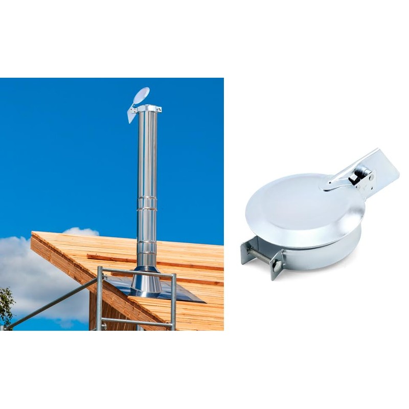QWORK 5" Zinc Exhaust Rain Cap Weather-Resistant Stack Protector for