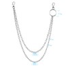 Kulannder 2 Pieces Pants Chains, Silver Double Layer Jean Chain