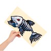 Fish Skeleton Waterproof Decal - 2Pcs Vinyl Sticker (12" x