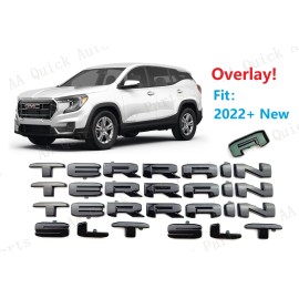 GMC 5PC Gloss Black Door Rear Tailgate Terrain SLT OVERLAY Emblem 2022-2023 Terrain