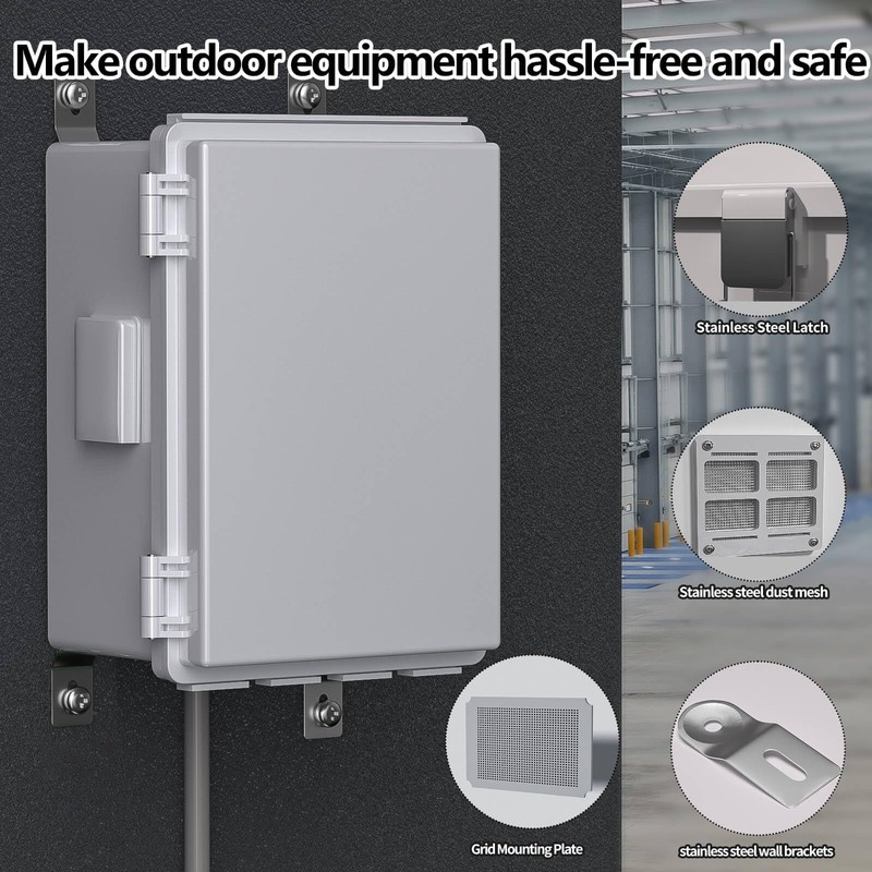 ANIMACYN Electrical Junction Box, Ventilated Design, Cable Grommets, Indoor/Outdoor Use
