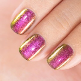 RARJSM Chameleon Gel Nail Polish Purple to Green Multichrome Color Changing Holographic Glitter Chrome Gel Polish Curing Requires Sparkle Shimmer Nail Gel Varnish Soak Off DIY at Home Salon 15ml