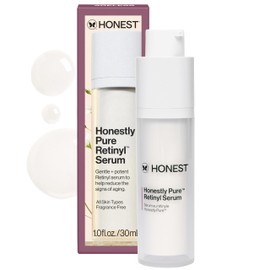 Honest Beauty Honestly Pure Nightly Retinyl Serum | Moisturizes, Exfoliates, + Reduces Fine Lines | Gentle for Sensitive Skin, Fragrance Free, Vegan | 1 fl oz