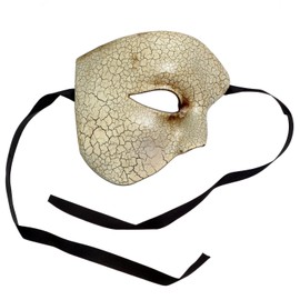 Phantom of The Opera Venetian Masquerade Half Face Men Mask Cracked White