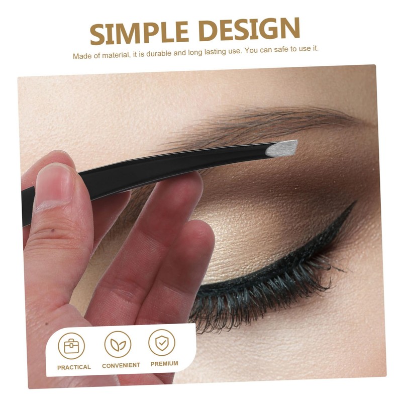Healeved 3 Sets Ergonomic Handle Eyebrow Clip Tweezers Set Eyebrow