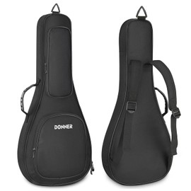 Donner 28 Inch Mandolin Case, 0.5 Inch Padded Sponge 600D Thick Ripstop Waterproof Nylon Soft Gig Bag with Two-Way Sturdy Metal Zippers and Back Hanger Loop, Fit A & F Style Mandolin