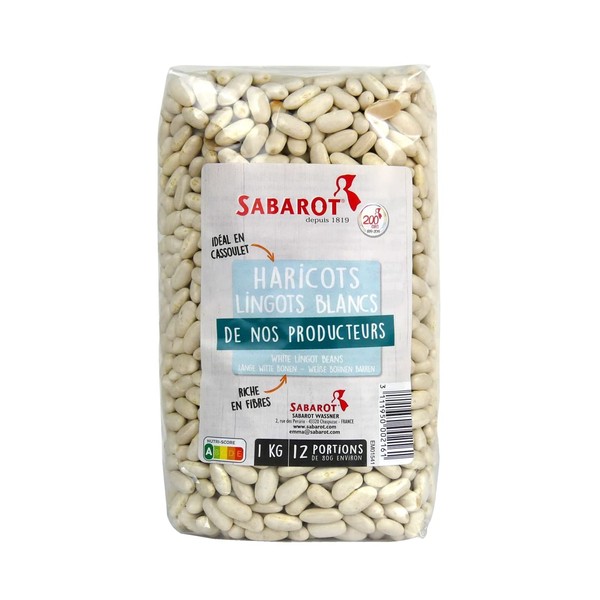 Sabarot - Haricots lingots blancs - Sachet 1kg
