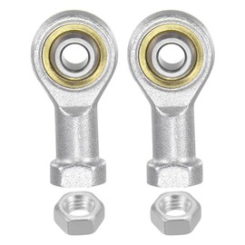 sourcing map 2pcs PHSA6 Female Rod End Bearing M6 Bore and M6x1.0 Left Hand Thread, Self-Lubricating Joint Rod Ends, Includes Jam Nuts