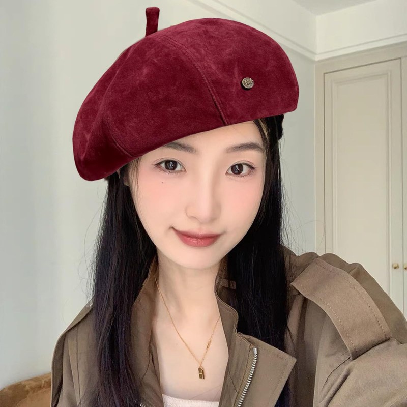 CSILOVEE Beret Hat, Women's Hat, Stylish, Simple, Octagonal, Hair, Warm,