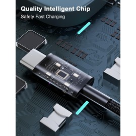 iMangoo 65W USBC Cable 4FT Nylon Braided Tangle-Free for ROG Phone Black