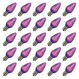 Vickerman 647868-0.96 watt 130 Volt C7 Purple LED Light Bulb (25 Pack) Christmas Light Bulbs (XLEDSC76-25)