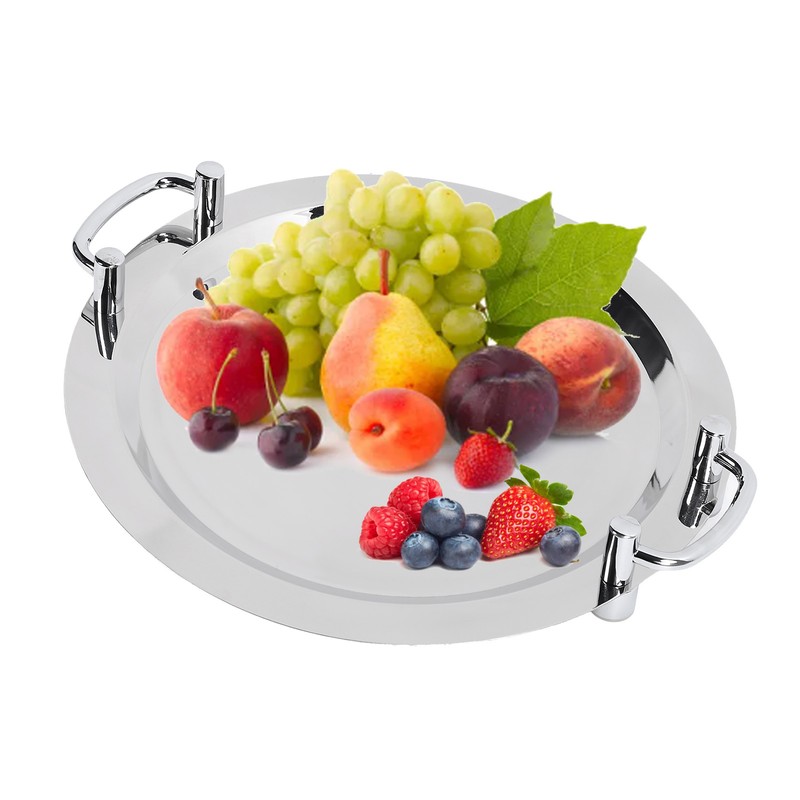 Stainless Steel Buffet Plate Bright Mirror Finish Serving Tray with
