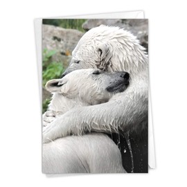 The Best Card Company Friendship Paper Card with 5 x 7 Inch Envelope (1 Card) Encouragement, Good Luck Bear Hugs C6327BFRG